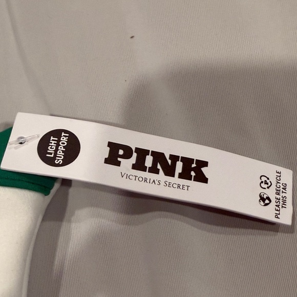 Green and White One-Shoulder Sports Bra Size L NWT - Picture 2 of 5